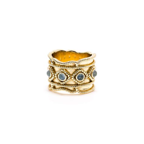 Wear this piece everyday like a little crown on your finger as a reminder that no matter the circumstances, the location, or the moment, you are a queen at heart – regal in your choices, your actions, always dignified and gracious. Dope Jewelry, 18k Gold Ring, Stacked Jewelry, Jewelry Lookbook, Blue Labradorite, Girly Jewelry, Jewelry Inspo, Bags Designer Fashion, Blue Rings