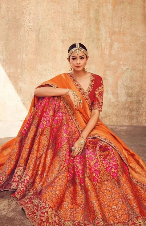 Sabyasachi Lehenga, Nikkah Dress, Traditional Attires, Wedding Lehenga Designs, Muslim Wedding Dresses, Indian Bride Outfits, Bridal Lehenga Collection, Red Indian, Designer Bridal Lehenga