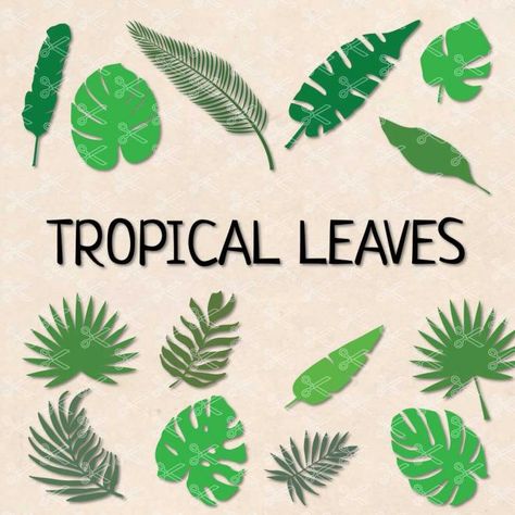 Flower SVG DXF Archives | INSTANT DOWNLOAD Jungle Leaves Template, Tropical Svg, Hawaiian Quilt Patterns, Leaf Svg, Leaves Clipart, Htv Projects, Tropical Party Decorations, Palm Branch, Hawaiian Quilt