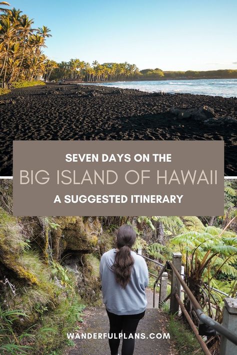 7-Day Big Island Itinerary: How to Spend a Week on the Big Island of Hawaii - Wanderful Plans Big Island Hawaii Itinerary, Big Island Itinerary, The Big Island Hawaii, Big Island Travel, Hawaii Big Island, Hawaii Itinerary, Green Sand Beach, Hawaii Christmas, Hawaii Volcanoes National Park