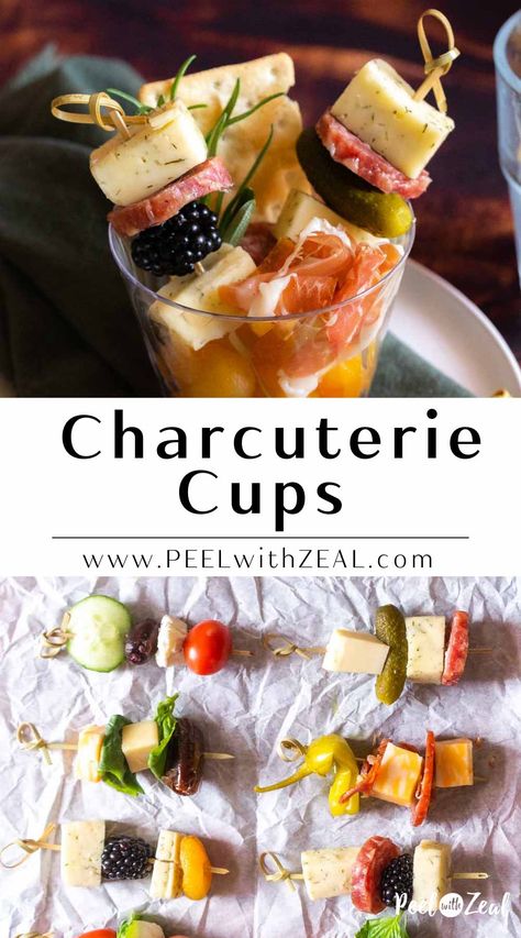 Individual Charcuterie Board Cups, Charcuterie Clear Cups Ideas, Meat And Cheese Charcuterie Cups, Meatless Charcuterie Cups, Charcutery Cups Ideas, Individual Charcuterie Sticks, Champagne Cup Charcuterie, Charcuterie Snack Cups, Single Serving Charcuterie Cup