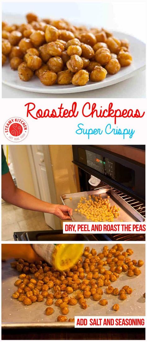 Roasted Peas, Crispy Roasted Chickpeas, Garbanzo Bean Recipes, Cooking Garbanzo Beans, Chickpea Recipes Roasted, Chickpeas Recipe, Chickpea Recipes, Garbanzo Beans, Roasted Chickpeas