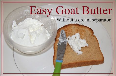 Goat Butter, Goat Milk Recipes Dinners, Goat Milk Butter, Things To Do With Goats Milk, How To Pasteurize Goat Milk, Things To Make From Goats Milk, Butter From Goat Milk, How To Make Butter From Dry Milk, Raw Goat Milk