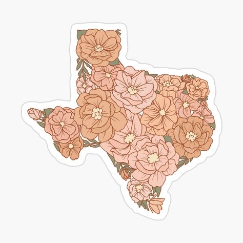 Get my art printed on awesome products. Support me at Redbubble #RBandME: https://www.redbubble.com/i/sticker/Texas-State-Flowers-by-jamiemaher15/62806722.EJUG5?asc=u Texas Tattoos Women Flower, State Stickers Ideas, Texas State Flower, State Of Texas Outline, Texas Map Illustration, Texas State, Top Artists, More Fun, Sticker Design