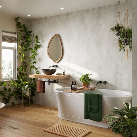 Orchids in Bathroom Design Trendy bathroom plants decor ideas || bathroom decoration with plants Matt Bathroom, Lighting Bathroom Vanity, Freestanding Bath With Shower, Bathroom Plants Decor, Gray Bathroom Walls, Oak Bathroom Furniture, Plants Bathroom, Decorating Bathrooms, Decor Bathroom Ideas