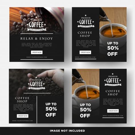 Coffee Social Media Design, Coffee Shop Banner, Coffee Social Media Post, Coffee Shop Social Media, Coffee Banner, Coffee Poster Design, Corel Draw Design, Promo Flyer, Coffee Shop Logo