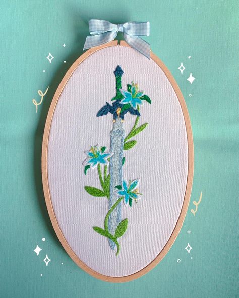 Zelda Tattoo, Embroidery Hoop Wall Art, Princess Flower, Hand Embroidery Projects, Smart Auto, Cute Embroidery, Simple Embroidery, Hand Embroidery Art, Flower Embroidery Designs