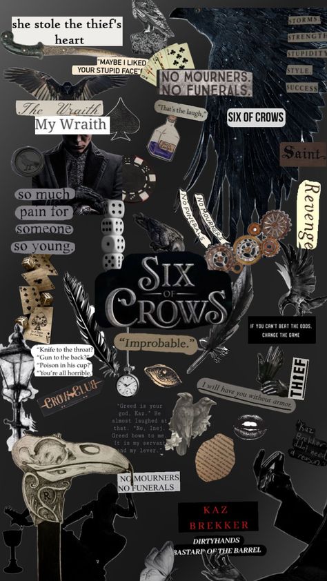 #dark #booksaesthetic #kazbrekker #wraith #￼sixofcrows #crookedkingdom Six Crows, Shadow Bone, Crow Books, Book Hangover, Crooked Kingdom, The Grisha Trilogy, Teen Romance Books, Background Drawing, Book Annotation