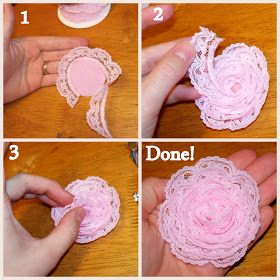 Lace Flowers Tutorial, Headband Diy, Diy Flores, Fleurs Diy, Fabric Flower Tutorial, Lace Crafts, Burlap Flowers, Chic Flowers, Cloth Flowers