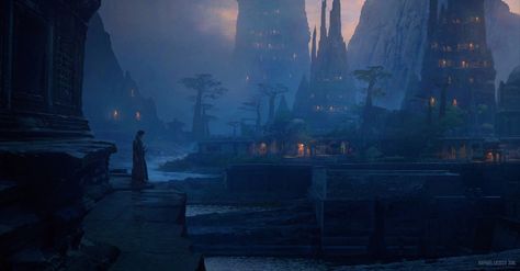 ArtStation - The Last Samurai, Raphael Lacoste Concept In Architecture, Raphael Lacoste, The Last Samurai, Games Design, Fantasy City, Fantasy Setting, Matte Painting, Fantasy Art Landscapes, High Fantasy