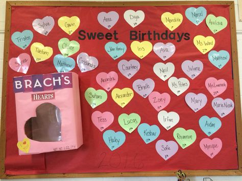 Valentine's Day. Valentines Day Birthday Board Classroom, Valentine’s Day Birthday Board, Valentines Birthday Bulletin Board, Valentines Birthday Board, February Birthday Board Ideas, Valentines Boards, Birthday Board Ideas, Valentines Board, February Preschool