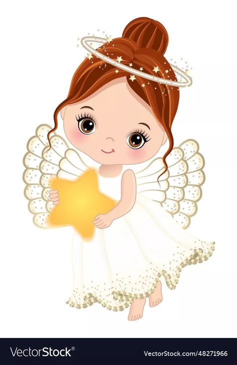 Golden Long Dress, Angel Baby Girl, Angel Clipart, Angel Vector, Star Vector, Angel Theme, Doll Drawing, Cross Vector, Pink Happy Birthday