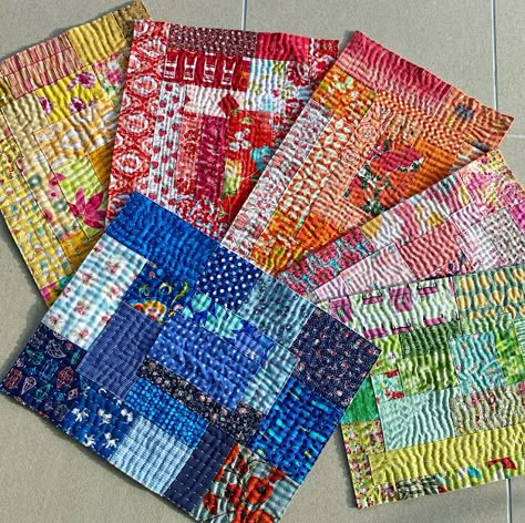 Kawandi in Blue - Samelia's Mum Kawandi Quilts, Kantha Patchwork Quilt, Stitching Diy, Boro Stitching, Free Quilting Patterns, Crumb Quilt, Patchwork Inspiration, African Quilts, Stitch Witchery