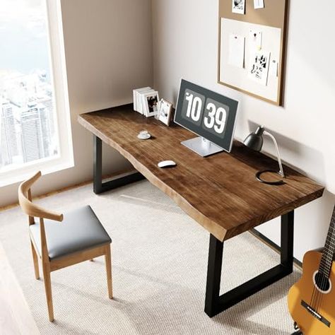 Office Inspiration Workspaces, Large Office Desk, Desk Dining Table, Industrial Home Offices, Small Office Desk, Office Desk Home, Desk Dining, Study Writing, Large Office