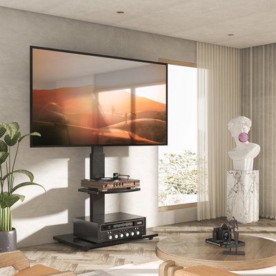 Floor Tv Stand, Tall Tv Stands, Tv Floor Stand, Bedroom Tv Stand, Metal Tv Stand, Tv Stand Shelves, Swivel Tv Stand, Swivel Tv, Tv Stand With Mount