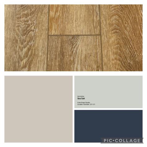 Flooring is Triumph Adventure II Arenal, SW Worldly Gray all over with Sea Salt accents, dining room is SW Naval and white Sw Worldly Gray, Sw Naval, Housekeeping Ideas, Worldly Gray, Серая Кухня, Agreeable Gray, House Color Palettes, Willow Creek, House Color