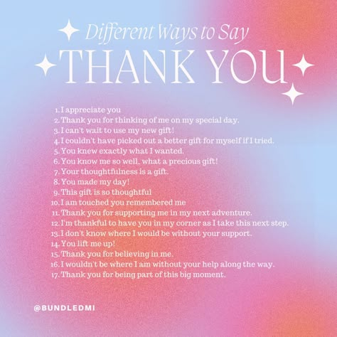❤️🎀 From the initial delight of unwrapping a gift, to the anticipation leading up to the experience, and finally, the overwhelming emotions felt during the moment itself. Receiving a gift stirs up a plethora of emotions, and expressing gratitude takes countless forms. The ways to say Thank You are endless, and the joy you bestow upon someone when they receive a gift can circle back as heartfelt appreciation shared by the recipient! Ways To Say Thank You For Compliments, How To Say I Appreciate You, Things To Say Instead Of Thank You, Creative Ways To Say Thank You, Thank You In Different Ways, Another Way To Say Thank You, Ways To Say Thank You On Instagram, Different Ways To Say Thank You, Thank You Captions For Instagram