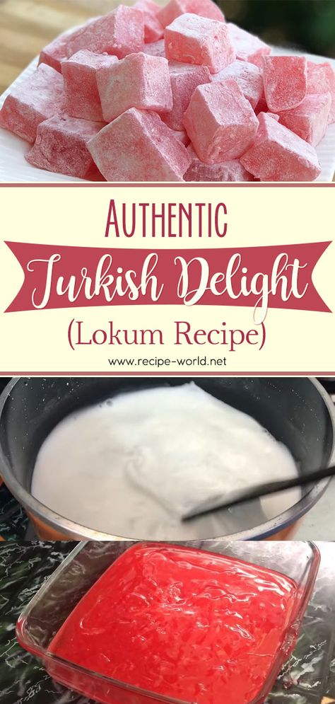 Recipe World Authentic Turkish Delight Recipe | Lokum Recipe - Recipe World Homemade Turkish Delight, Lokum Recipe, Turkish Delight Recipe, Eid Dessert Recipes, Turkish Recipes Desserts, Turkish Sweets, Easy Breakfast Recipes, Turkish Desserts, Homemade Sweets