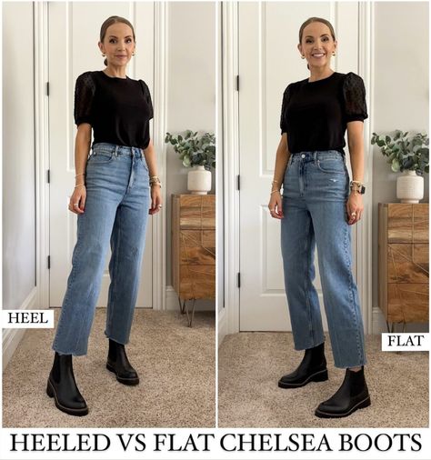 Black Boot Outfit Ideas, Black Boot Outfit, Black Chelsea Boots Outfit, Chelsea Boots Outfits, Flat Chelsea Boots, Chelsea Boots Outfit, Tights Outfits, Black Boots Outfit, Dresses And Tights