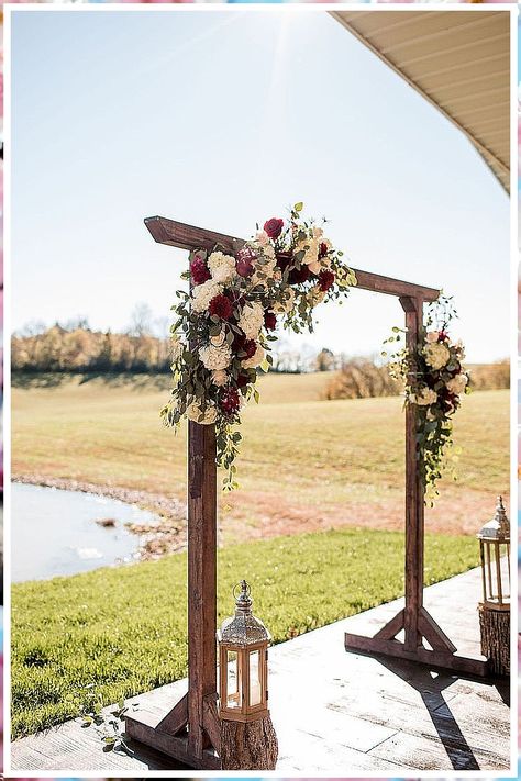 Wedding Arch Ideas - Search for your dream items at Amazon.com. Get what you wanted TODAY! Rustic Archway Wedding, Wooden Arbour Wedding, Outdoor Wedding Ceremony Backdrop, Wedding Arch Simple, Backyard Wedding Arch, Wedding Arch Ideas Diy, Square Wedding Arch, Ceremony Archway, Wood Wedding Arches