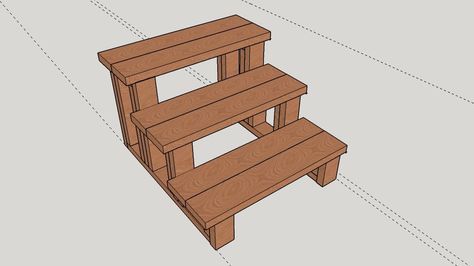 How to Build Redwood Spa Steps - Dengarden Spa Steps Diy, Hot Tub Steps Diy, Spa Steps, Lazy Spa, Hot Tub Steps, Cedar Hot Tub, Diy Hot Tub, Stock Tank Pool, Tank Pool