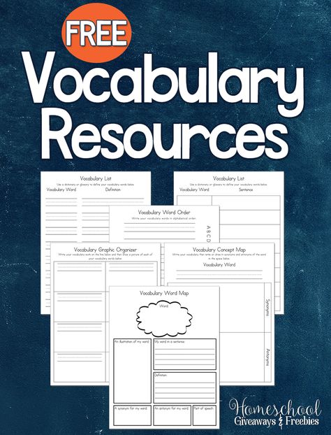 Free Vocabulary Printables, Homeschool Literature, Vocabulary Graphic Organizer, Building Vocabulary, Dictionary Skills, Vocabulary Instruction, Academic Vocabulary, Teaching Vocabulary, Homeschool Freebies