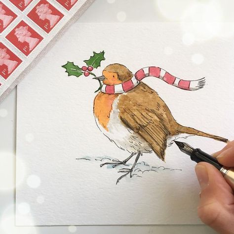 Robin Christmas Card Handmade, Robin Christmas Card, Victorian Britain, Robin Drawing, Cards Drawing, Victorian Christmas Cards, Christmas Cards Drawing, Artsy Crafts, Robin Christmas