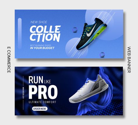 Shoes Banner Design, Shoes Banner, Web Sport, Blog Banner, Digital Marketing Design, Illustration Advertising, Web Banners, 3d Product, Sports Graphic Design