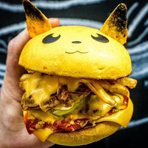 Crazy Burger, Fun Lifestyle, Sydney Restaurants, Burger Restaurant, Mustard Sauce, Pokemon Birthday, Weird Food, Kawaii Food, Cute Food