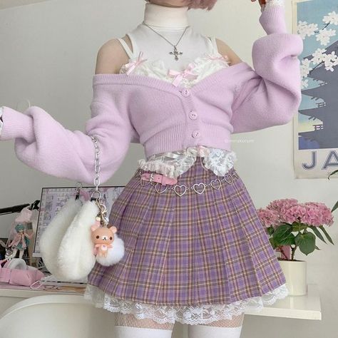 Dollcore Outfits, Kawaii Outfit Ideas, Purple Outfits, Kawaii Fashion Outfits, Alternative Outfits, Really Cute Outfits, Kawaii Clothes, Girly Outfits, Kawaii Fashion