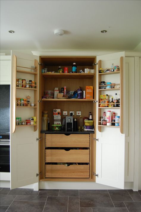 Butlers pantry in a shaker kitchen Butlers Pantry Cupboard, Inbuilt Cupboards, Small Butlers Pantry Ideas, Butlers Pantry Ideas, Pantry Cupboard, Butlers Pantry, Tall Cabinet, Kitchen Cupboard, Butler's Pantry