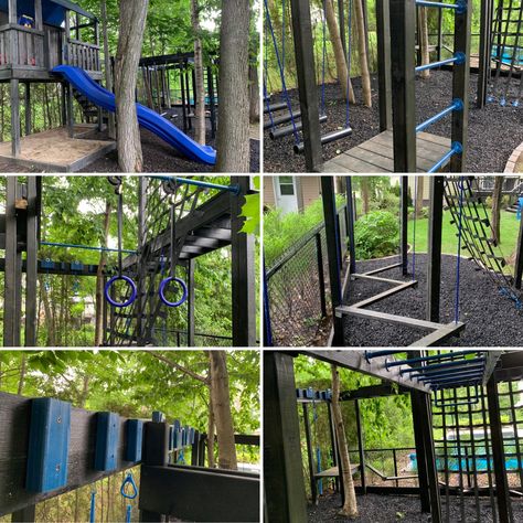 Ninja Warrior Course Backyard, Home Ninja Warrior Course, Diy Ninja Course Backyard, Backyard Ninja Warrior Course For Kids, Adult Obstacle Course Ideas, Diy Ninja Course, Ninja Course Backyard, Kids Ninja Course, Ninja Warrior Course For Kids