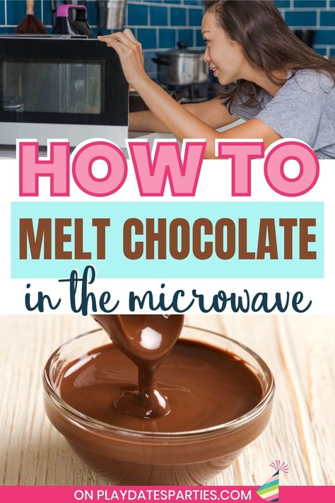 Melting chocolate can seem daunting, but with these tips and easy instructions you'll quickly become a master. We're sharing how to melt chocolate chips in the microwave, or in a double boiler on the stove. Plus, learn which method is best for your treats, whether you're making candy bark, dipping cake pops and truffles, or just need a delicious chocolate drizzle. Melting Chocolate For Strawberries, How To Make Melting Chocolate, Melting Chips For Dipping, Diy Melting Chocolate, How To Dip Cookies In Melted Chocolate, Melting Chocolate In Microwave, How To Melt Almond Bark For Dipping, How To Melt Chocolate In Microwave, Easy Way To Melt Chocolate For Dipping