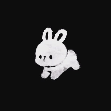 Rabbit Icon Cute, Rabbit Icon Aesthetic, Cute Black Widgets, Bunny Lock Screen Wallpaper, Aesthetic Rabbit Wallpaper, Black Bunny Wallpaper, Rabbit Wallpaper Aesthetic, Black Bunny Aesthetic, Cat With Black Background