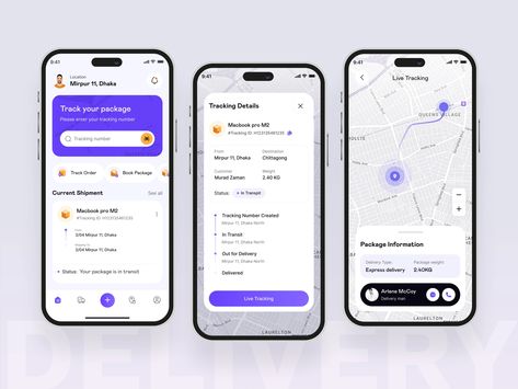 Parcel Delivery Mobile App Design by Shadhin Ahmed on Dribbble