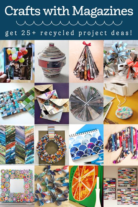 Save the earth and some money with these 25+ crafts with magazines! These projects allow you to repurpose magazines into other things you can use. Magazine Recycle Diy, Art From Magazines, Crafting With Recycled Materials, Diy Crafts With Old Books, Upcycle Paper Crafts, Recycled Magazine Art Projects, Art Projects Using Recycled Materials, Recycled Craft Projects, Repurposed Art Projects