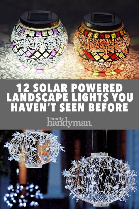 12 Solar Powered Landscape Lights You Haven't Seen Before Solar Light Crafts Diy Projects Ideas, Solar Landscape Lighting Ideas, Solar Lights Ideas Outdoor Landscape, Solar Garden Lighting Ideas, Solar Light Projects, Landscape Lighting Ideas, Solar Powered Fairy Lights, Land Scaping, Solar Lantern Lights