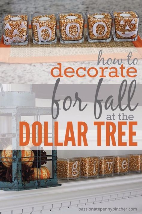 Diy Dollar Tree Fall Decor, Dollar Tree Fall Decor Diy, Dollar Tree Halloween Decor, Dollar Tree Centerpieces, Passionate Penny Pincher, Decorate For Fall, Fall Decor Diy Crafts, Fall Decor Dollar Tree, Dollar Tree Halloween