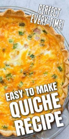 Easy Quiche Recipes, Breakfast Quiche Recipes Easy, Easy Quiche Recipe, Ham And Cheese Quiche, Easy Quiche, Breakfast Quiche Recipes, Quiche Recipes Easy, Breakfast Quiche, Quiche Recipe