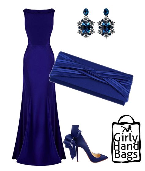 Royal Blue Gowns Elegant, Royal Blue Gown Dress, Robes D'occasion, Satin Clutch, Chique Outfits, Elegantes Outfit, Dressy Outfits, Fancy Outfits, Blue Satin