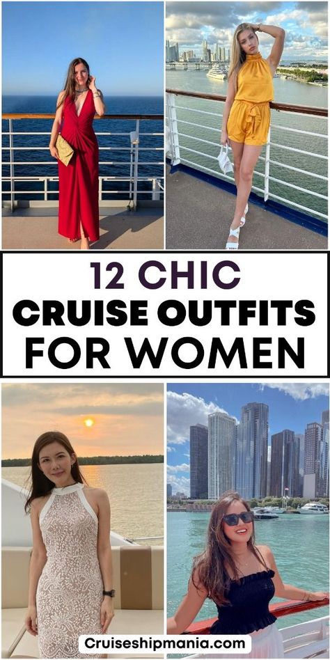 Classy Beachwear For Women, Formal Dresses Cruise Ship, Trendy Cruise Outfits For Women, Dinner Cruise Outfit Night Classy, New Years Cruise Outfit, Captains Dinner Outfit Cruises The Dress, Clothes For Cruise For Women, Cruise Port Outfits, Cruse Ship Outfits Women