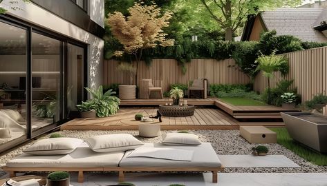 10 Japandi Garden Ideas for a Tranquil Outdoor Space – Making A Green Life by Lily Japandi Garden, Gardens Ideas Backyard, Japanese Backyard, Garden Ideas Patio, Zen Backyard, Japanese Garden Backyard, Modern Japanese Garden, All Modern Furniture, Japandi House