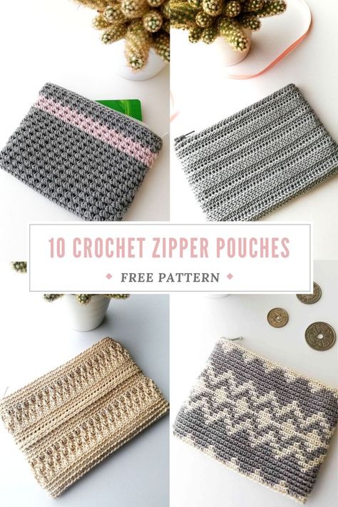 Pencil Pouch Pattern, Crochet Zipper, Crochet Clutch Pattern, Crochet Pencil Case, Free Crochet Bag, Crochet Bag Pattern Free, Pouch Tutorial, Crochet Pouch, Crochet Handbags Patterns