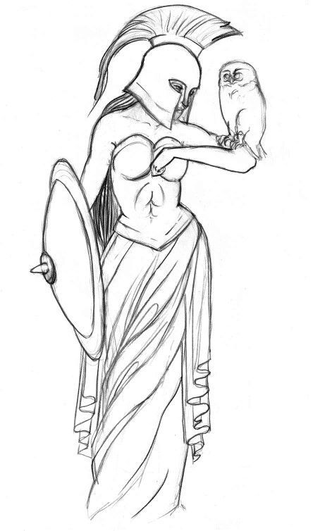 Athena Goddess Art Drawing, Athena Line Drawing, Athena Greek Goddess Drawing, Athena Drawing Easy, Athena Drawing Greek Mythology, Athena Art Drawing, Athena Goddess Drawing, Greek Goddess Sketch, Greek Drawings Mythology