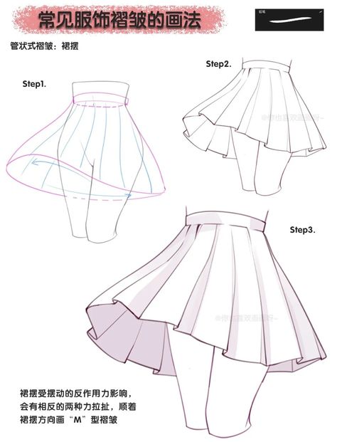 Flowy Skirt Reference, Summer Poses Drawing Reference, Skirt Flow Reference, Flowing Skirt Reference, Skirt Flowing Drawing, Legwarmers Drawing, Anime Skirt Reference, Skirts Drawing Reference, Skirt Folds Reference