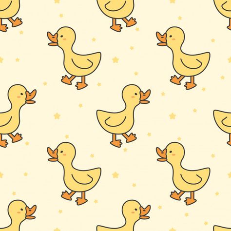 Cute Duck Illustration, Duck Background, Duck Aesthetic, Cat Pattern Wallpaper, Cute Seamless Pattern, Duck Wallpaper, Duck Pattern, Duck Photo, Duck Cartoon