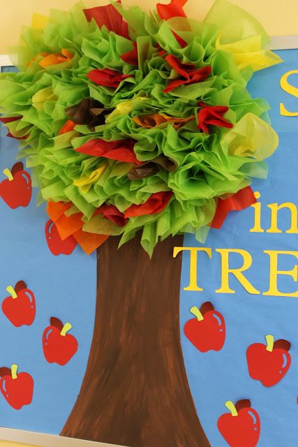 Just found my decor for my hallway bulletin board in August...Second Grade is TREEmendous! love it Apple Bulletin Boards, Tissue Paper Trees, Fall Bulletin Boards, Preschool Bulletin, Preschool Bulletin Boards, Apple Theme, Classroom Bulletin Boards, Paper Tree, School Bulletin Boards