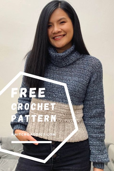 Crochet Turtleneck, Knitting Dresses, Sweater Tutorial, Crochet Sweater Free, Beau Crochet, Crochet Jumper, Crochet Sweater Pattern Free, Sweater Patterns, Crochet Turtle