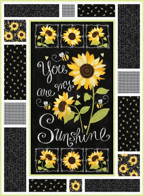 Sunshine Quilt, Sunflower Fabric, Handmade Quilts For Sale, Panel Quilt Patterns, Sunflower Quilts, Fabric Panel Quilts, Nancy Zieman, Hanging Quilts, Homemade Quilts