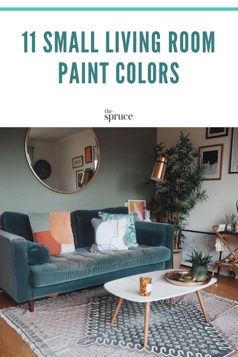 Colors For Small Living Room Walls, Bold Paint Colors For Small Rooms, Living Room Dining Room Combo Paint Ideas, Small Cozy Living Room Colors, Small Room Painted Dark, Wall Colors For Small Living Room, Small Living Room Wall Color Ideas, Small Living Room Dark Walls, Best Color For Accent Wall